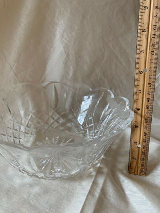 Lismore by WATERFORD Crystal Cut Glass Scalloped Round BOWL 9 1/4 