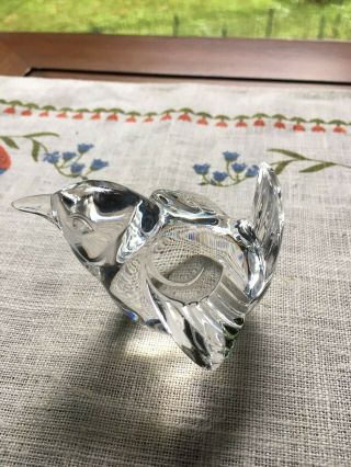 Steuben Glass Bird Hand Cooler | Signed Crystal Paperweight |