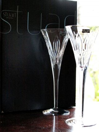Stuart Crystal Calypso Champagne Flute Pair