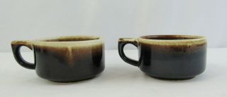 Vintage Pfaltzgraff Pottery Brown Drip Glaze Set Of 2 Flat Coffee Mug Cups