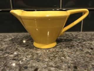 Vintage Homer Laughlin Harlequin Yellow Creamer Pitcher Small Pottery 6.  5 " X 4 "