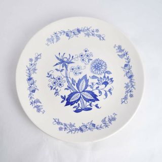 Vintage Anfora Mexico Pottery Blue White Floral Dinner Plate 9.  5 In Dish
