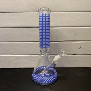 14 Inch Blue Beaker Bong Water pipe bowl glass pipes bubbler 2