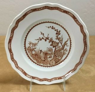 Vintage Luncheon Plate,  Furnivals,  Quail,  England,  Brown & White