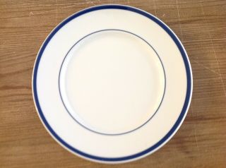 Williams Sonoma Brasserie Blue 11 " Dinner Plate White With Blue Band