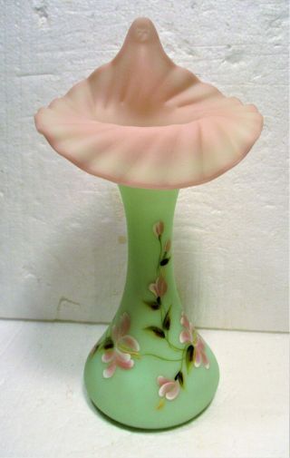 Fenton Lotus Mist Burmese Glass 10 1/2 " Jack - In - The - Pulpit Vase,  Floral,