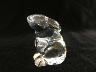 Baccarat France Art Crystal Glass Rabbit Bunny Figurine,  3 1/4 " Tall X 2 1/2 " W