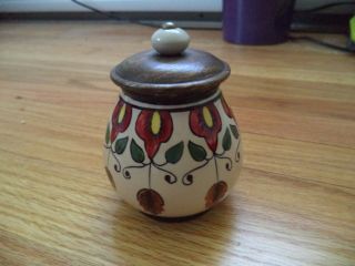 Small Pier 1 Imports Ginger Jar With Lid - Moroccan Look 4.  5 " Tall