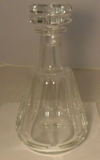 Baccarat Faceted Cut Crystal France Tallyrand Decanter W Stopper 9 1/8 "