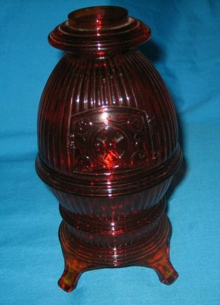 Old & Viking Persimmon Amberina Pot Belly Stove Fairy Lamp.  Tea Light