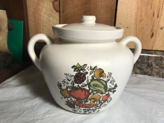 Vintage Mccoy Pottery 3 Qt Bean Pot Cookie Jar Spice Of Life 342