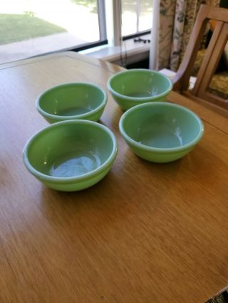 4 Fire - King Jadeite Rolled Edge Heavy Soup Cereal 5 1/2 " Chili Bowls Jadite