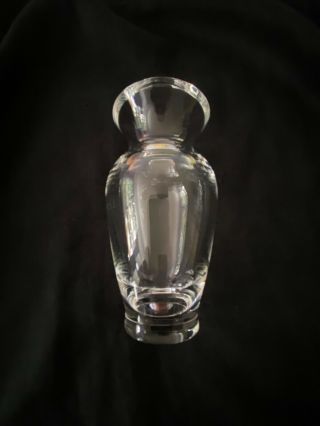 Steuben Clear Crystal Bud Vase,  Signed On Base