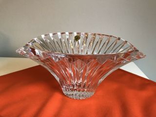 Rare Huge 12”vintage Waterford Crystal Heavy Oval Centerpiece Bowl Seahorse Tag