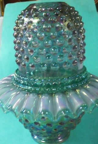 Fenton Fairy Light Green And Lavender Signed Shelley Fenton Candle Holder