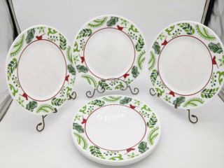 Corelle Birds And Boughs Set Of 8 Dinner Plates 11 " Pine Trees And Floral Adorb