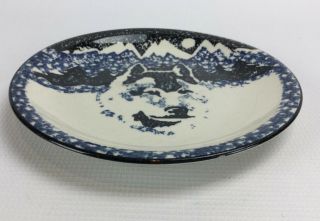Folk Craft Blue and White Wolf Stoneware Salad Plate Tienshan 2