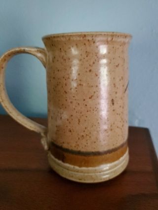 UNIQUE Studio Pottery Mug Hand Crafted Thrown Mug Signed 2