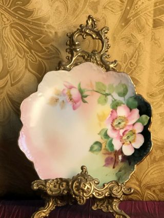 Malmaison Victorian Hand - Painted Plate Pink Rose 6 " Gold Rim