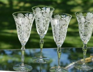 Vintage Acid Etched Crystal Water Goblet - Wine Glasses,  Tiffin Franciscan