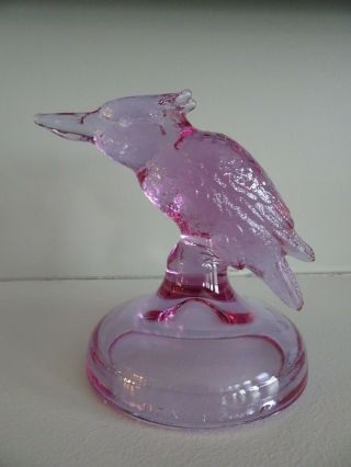 Heisey Glass By Dalzell Viking Figurine Lavender Ice Alexandrite Kingfisher Hca