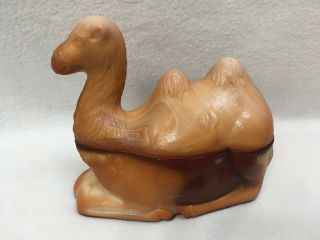 Summit Chocolate Slag Glass Camel Covered Candy Dish