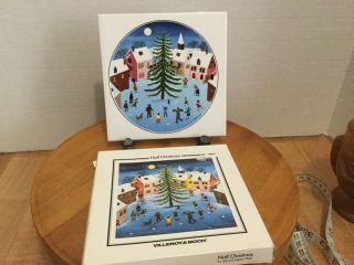Villeroy & Boch Naif Christmas 6x6 Ceramic Tile Trivet Decorative W/original Box