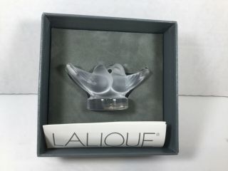 Lalique Frosted Crystal Kissing Doves Love Birds,  Signed " Lalique France " Nib