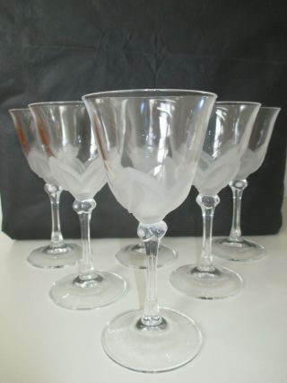 6 Vintage Cristal J G Durand Florence Water Glasses Long Stem Made In France