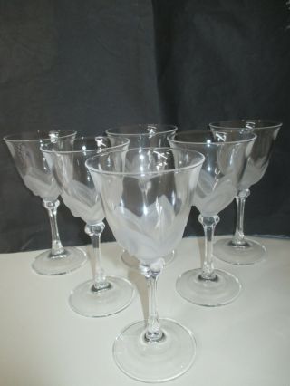6 Vintage Cristal J G Durand Florence Water Glasses Long Stem Made in France 2