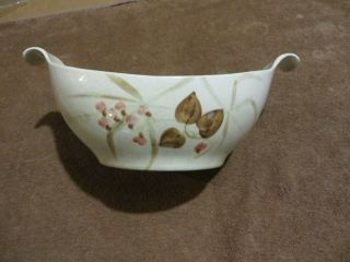 Vintage Red Wing Mid - Century Pottery Serving Bowl Flowers / Leaves - Made In Usa