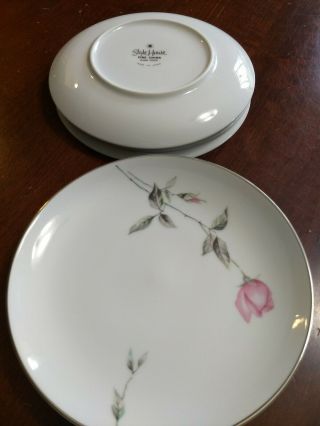 Four (4) " Dawn Rose " Small Plates 6 " - Style House Fine China Japan