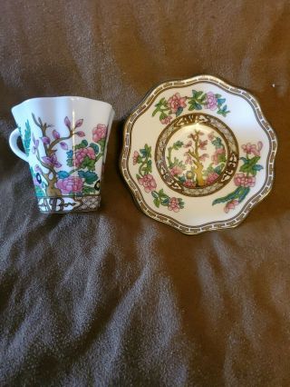 Vintage Coalport Bone China Made In England Indian Tree Tea Cup And Saucer