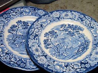 Staffordshire England Liberty Blue 5 3/4 " Set Of 2 Bread & Butter Plates