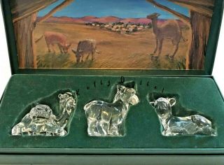 Marquis By Waterford Crystal Nativity Set Glass Animals Camel Donkey Cow W/ Box