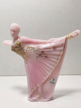 Fenton Pink Glass Ballerina - M Kibbe Limited Edition Hand Painted