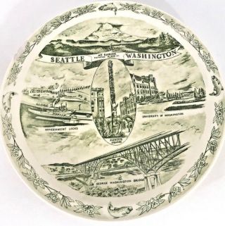 State Of Washington Vintage Souvenir Plate By Vernon Kilns