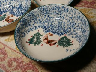 5 Folk Craft Cabin In The Snow Cereal/Soup Bowls By TienShan 3