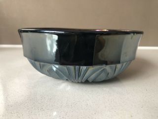 Australian Crown Crystal Black Amethyst Carnival Glass Bowl