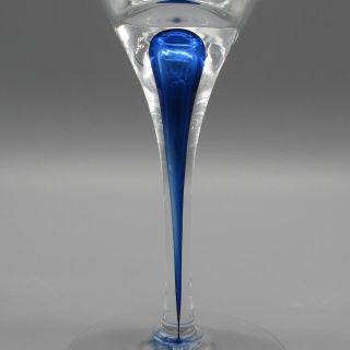 Orrefors Crystal Intermezzo Blue Martini Glass