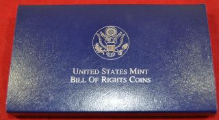 1993 - S Bill Of Rights Commemorative Proof Silver 2 - Coin Set - Dollar & Half W/coa