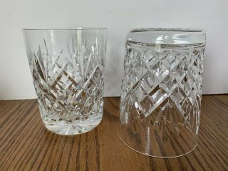 2 Waterford Avonmore Clear Cut Crystal Double Old Fashion Whiskey Tumbler Glass
