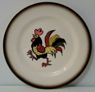 Vintage Metlox Poppytrail California Pottery Plate Rooster