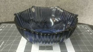 Stunning Large Fenton Art Glass Purple Bowl - Fancy Plum Fluted Swag Centerpiece
