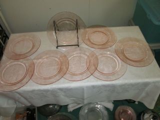 Set Of 8 Macbeth - Evans Dogwood Pink 9 - 1/4 " Dinner Plates