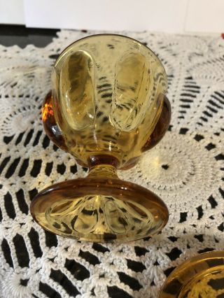 Viking Glass Amber 6 - Petal Jar - - 5 3/4 Inches Tall 3