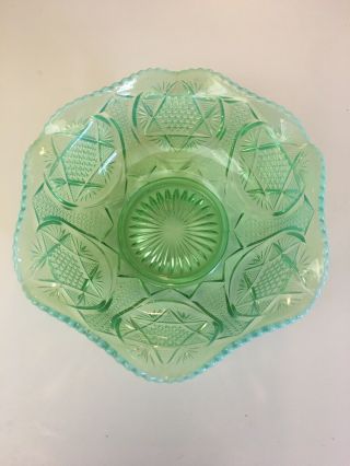 Fabulous Antique Vaseline Uranium Opalescent Glass Bowl 3