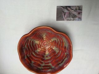 Signed hand crafted clay bowl 2