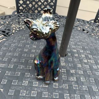 Fenton Art Glass Carnival Iridescent Alley Cat
