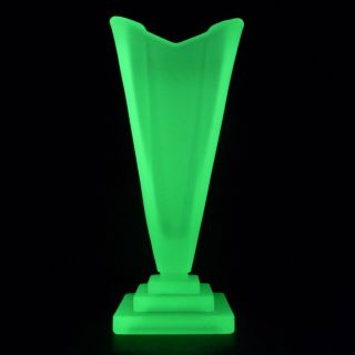 Bagley 1333 Art Deco Uranium Green Glass 